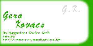 gero kovacs business card