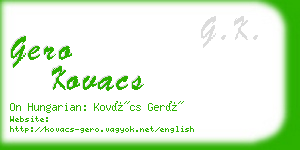 gero kovacs business card